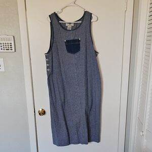 Blue Checkered Sleeveless Dress